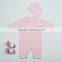 Long Sleeve Polo Neck Knitted Baby Clothes Romper With Hat