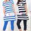 FANCY LADY PAJAMA SET S/S O-NECK STRIPED DESIGN FAMILY PAJAMAS KNITTED