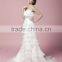2017 Layer Bridal Gowns A-line Strapless Chapel Train Organza Wedding Dress AS279