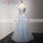 A17CL0024 V-neck light blue multi color ball gown prom dresses party dress in crochet evening dress