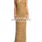 2017 New In Gold Runway Glitter CUT OUT ON BACK STRAP SLEEVELESS FLOOR LENGTH MAXI DRESS