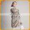 Women outwear raccoon fur vest long blue patchwork fur gilet