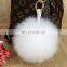Factory wholesale bushy and soft fox fur pompon pom pom ball key chain