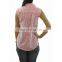 White and pink floral print sleeveless top for girls