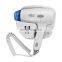 White plastic surface mounted hair dryer,1000w industrial hair dryer