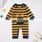 Yellow and black plaid pattern full sleeve cute animal pattern Jumpsuit baby boy Daily Wear romper wholesale