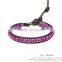 Purple Lava Bead Bracelet Leather XE09-0064