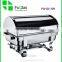 Gold Oblong Roll Top Stainless Steel Buffet Chafing Dish for Hotel                        
                                                Quality Choice