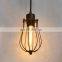 Simple Design Vintage Pendant Light Metal Cage Shade Lamps