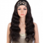 Natrual Color Long Loose Wave Headband Human Hair Wig