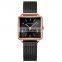 HANNAH MARTIN 108 Square Simple Women Water Resistant Mesh Strap Watches Analog Ladies Stainless Steel Watch