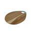 Wholesale Custom ECO-friendly Organic Vegetable Bread Food Kitchen Oval Chopping Blocks Acacia wood Cutting Board with Holes