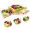 Bamboo Cheese Board and Knife Set Wooden Charcuterie Bamboo Platter & Serving Meat Tray w/Slide-Out Drawers