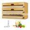 3 in 1 Bamboo Plastic Wrap Dispenser Aluminum Foil and Plastic Wrap Organizer with Slide Cutter