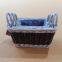 New Design Willow Wicker Basket with Ear Handle and Liner for Flower Plant