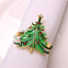 Luxury Christmas Gold Serviette Napkin Elk Garland Christmas Tree Bell Snowflake Rings Hotel Decoration Metal Holder