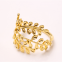 Gold Plated Open Napkin Ring With Unique Leaf Design