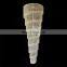 Project custom fancy long luxury stair chandelier hotel lobby modern spiral stairwell crystal chandelier lighting for hotel