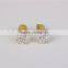 Hot direct sale fashion white zircon 925 silver single stone earring designs