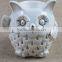 Ceramic Owl Tealight Holder With Gold Line