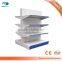 Metal gondola display shelf in the supermarket or shop