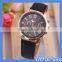 HOGIFT Geneva Women Girl Roman Leather Band Quartz Wrist Watch