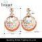Bohemia ethnic jewelry golden alloy orange crystal round drop earrings jewelry for women fashion jewelry