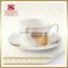 Japanese decal stoneware coffee cups with saucer