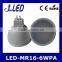 6W 12v mr16 led bulb spotlight hot selling plastici and aluminum body