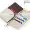 High quality promotion pu/genuine passport holder with clear inner pocket for credit card and delicate pen