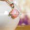 angel pendant 925 silver 18K gold plated natural pink opal precious gemstone pendant necklace wholesale jewelry from dubai