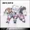 Hot sale custom plastic cartoon loving girls and handsome boys shaped keychain