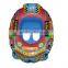 yellow fish baby shade pool,inflatable fish-shape baby boat with canoy