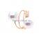 White Natural Pearl Multilayer Gold plated ring adjustable for Women Gift