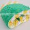 Personalized Yellow Chevron With Green Dots Minky Baby Minky Blanket