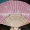 Chinese elegant spun silk hand fan bamboo handle personalized silk hand fan
