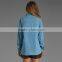 2015 hot style light blue women stone wash denm jacket JXQ562