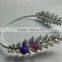 Baroque vintage old golden Metal leaves hair combs women leather flower pearl hair bands Fashion hair FHHB0005