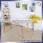 Glass top oak wood leg dining table