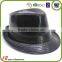 cheap black all leather hat fashion fedora hat for men