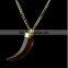 Stainless steel Ox horn design pendant necklace rose gold jewelry necklace wholesale