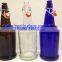 16 oz Clear Glass Beer Bottles for Home Brewing 12 Pack with Flip Caps