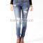 Distressed Denim Skinnies women skinny denim jeans (LOTX254)