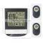 Hygrometer Weather Forecast Clock, 433MHz Wireless Weather Station Kit With Indoor Outdoor 2 Remote Sensors, Led Weather Clock