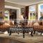 Luxury Classic Wooden Hand Carved Black Walnut Living Room Furniture Sofa (MOQ=1 Set)