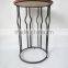 RH-4735 Gramercy Metal Sofa Side Table Wood Top Round Table
