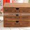 Three Layers Brown Wooden Jewelry Gift Boxes