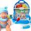 Wholse plastic childrens toy doctor set with doll