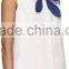 2016 Fashion Sleeveless White and Navy Sailor Blouse HST8010