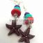 2015 Hot Selling Starfish design beads Earrings
